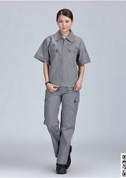 灰色涤棉细帆布工作服定做 HY-XJ08