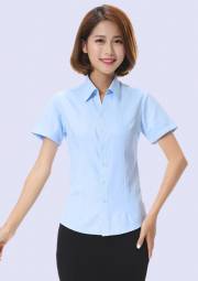 夏季新款纯色修身女装 短袖衬衫 韩版女式V领衬衣批发 厂家