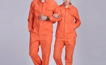 橙色纯棉细斜纹工衣定做 HY-XJ02