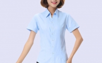 夏季新款纯色修身女装 短袖衬衫 韩版女式V领衬衣批发 厂家